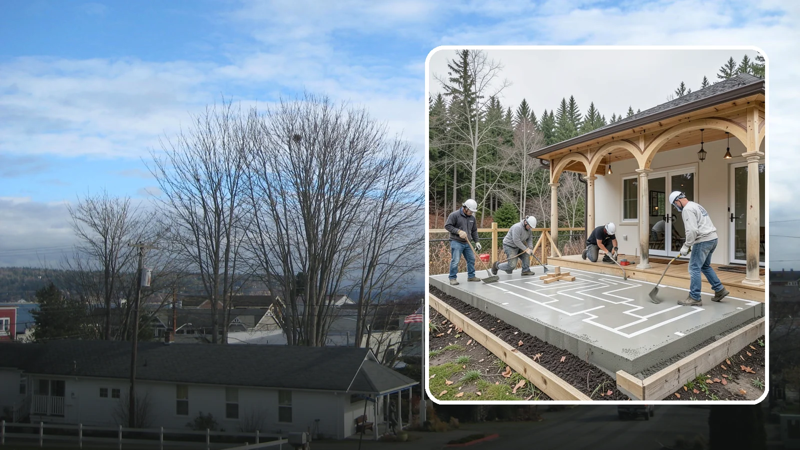 Concrete Patio Installation in Langley, Island County, WA - Concrete patio installation that delivers a durable, low-maintenance foundation for outdoor living.