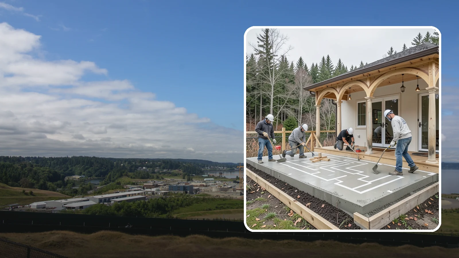 Concrete Patio Installation in University Place, Pierce County, WA - Concrete patio installation that delivers a durable, low-maintenance foundation for outdoor living.