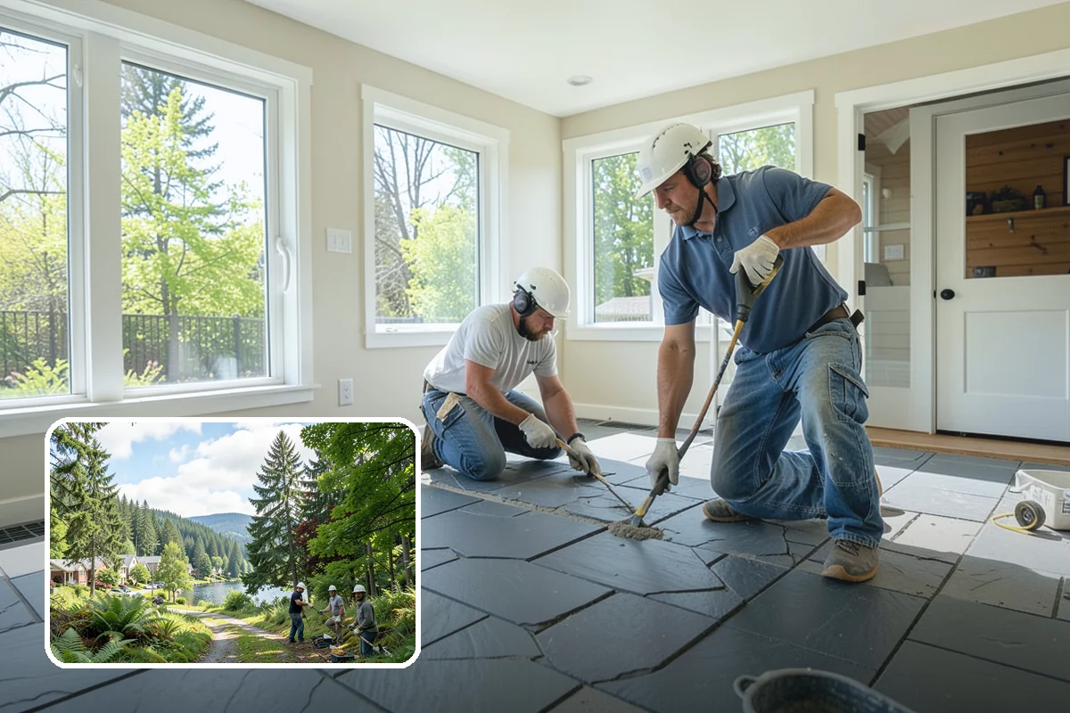 Concrete Polishing in Lake Forest Park, King County, WA - Sleek, light-reflecting finished surface