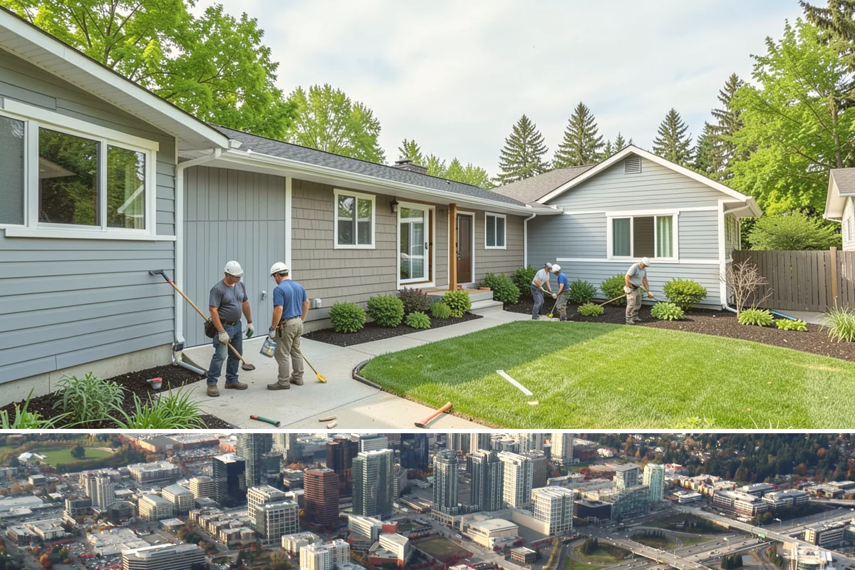 Concrete Removal in Bellevue, King County, WA - Removal can be done in any season, though drier ground makes equipment access and hauling easier.