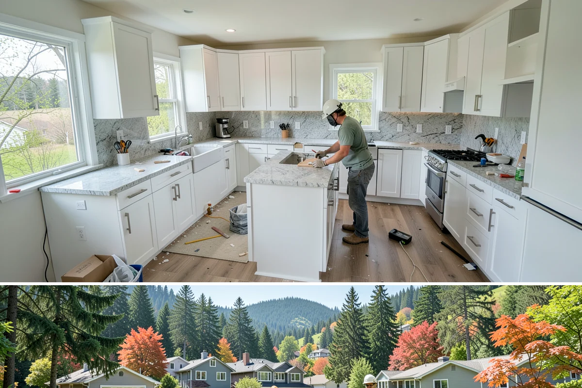 Concrete Removal in Fircrest, Pierce County, WA - Removal can be done in any season, though drier ground makes equipment access and hauling easier.
