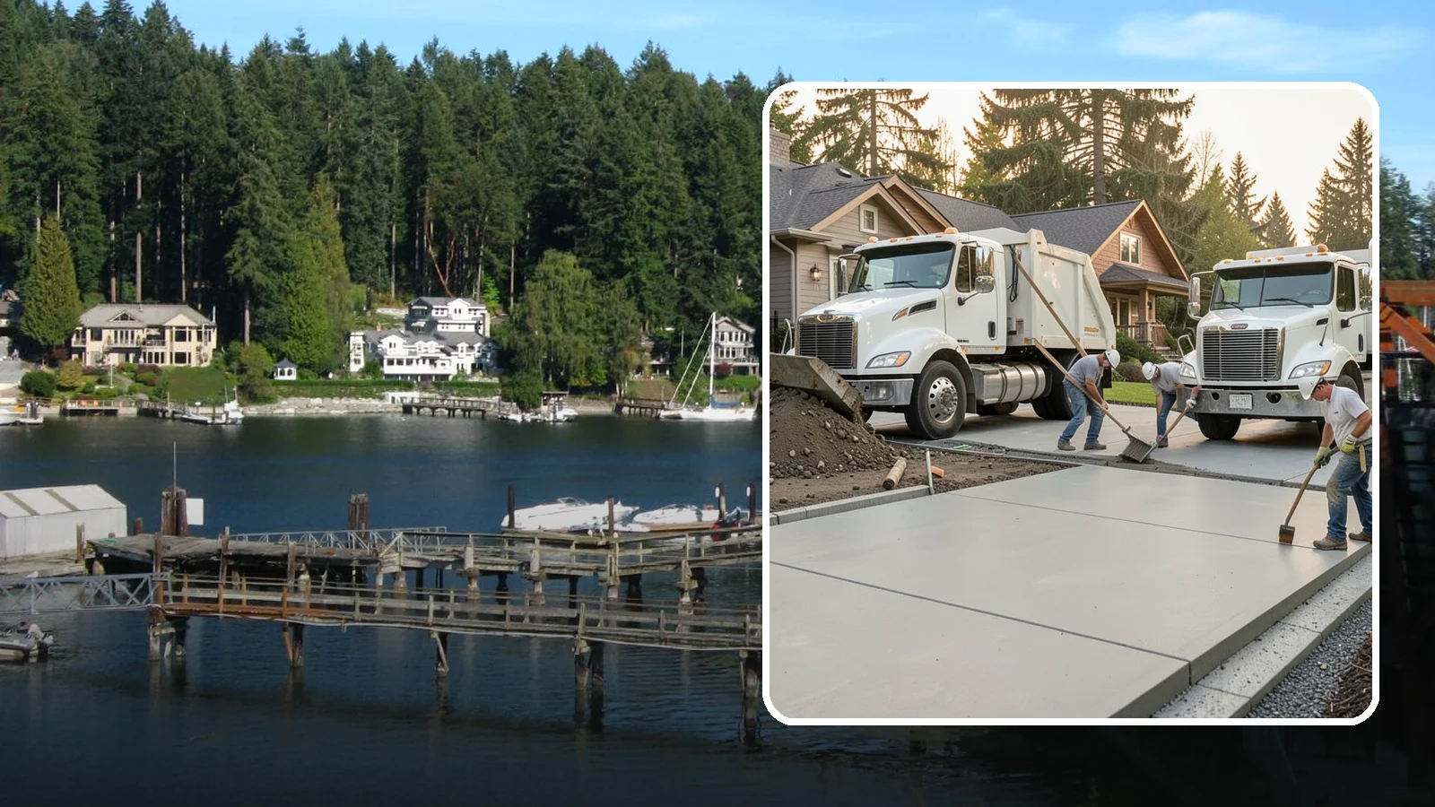 Concrete Removal in Gig Harbor, Pierce County, WA - Safe, thorough demolition and haul-away of old concrete to clear the way for your next project.