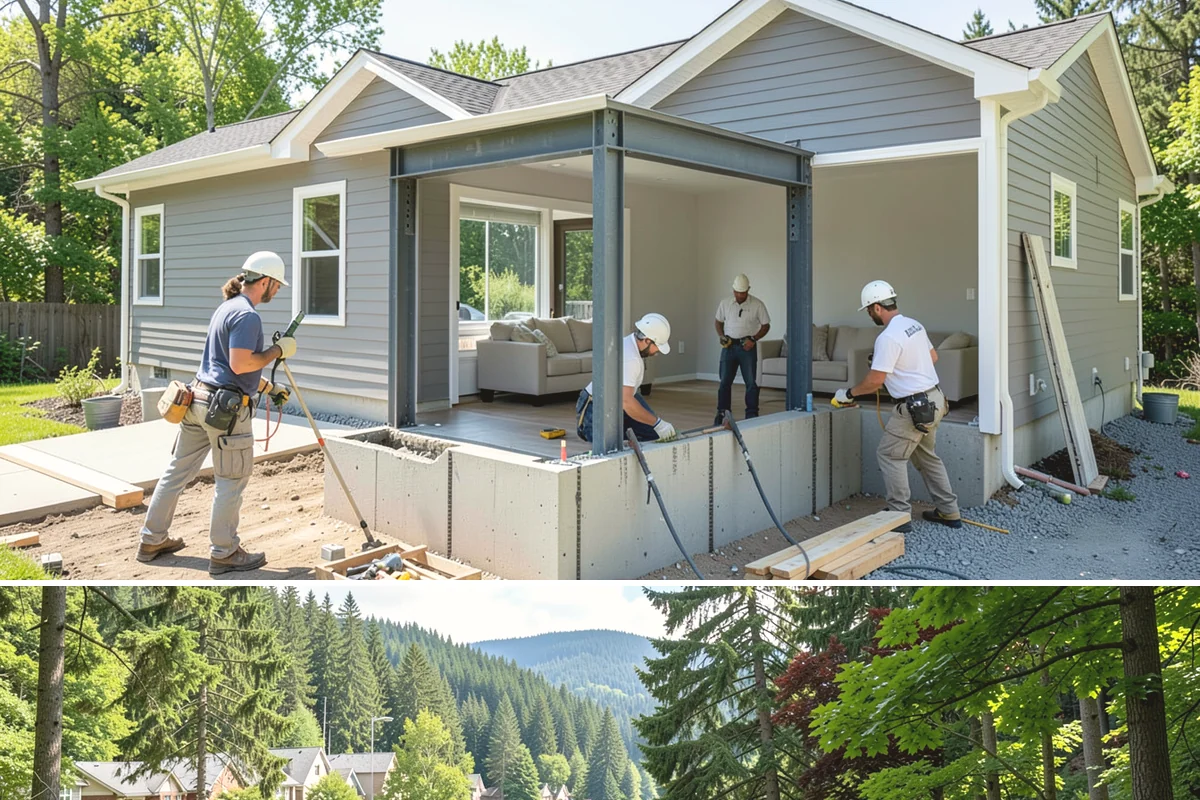 Concrete Removal in Lake Forest Park, King County, WA - Removal can be done in any season, though drier ground makes equipment access and hauling easier.