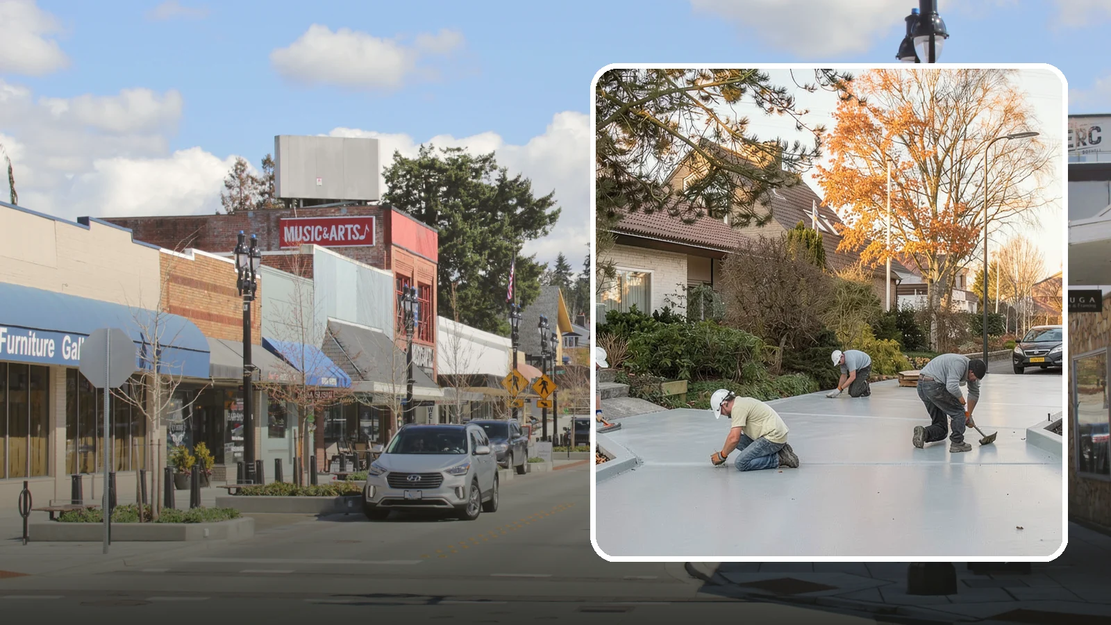 Concrete Resurfacing in Bothell, King County, WA - Renew worn but structurally sound concrete with a fresh, durable overlay instead of full replacement.