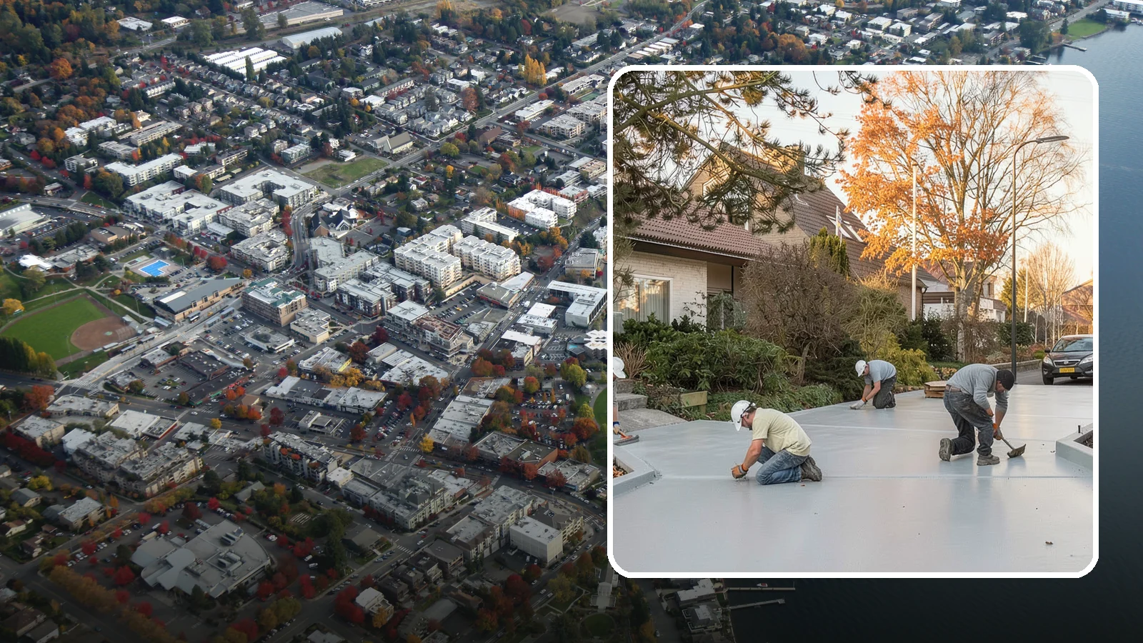 Concrete Resurfacing in Kirkland, King County, WA - Renew worn but structurally sound concrete with a fresh, durable overlay instead of full replacement.
