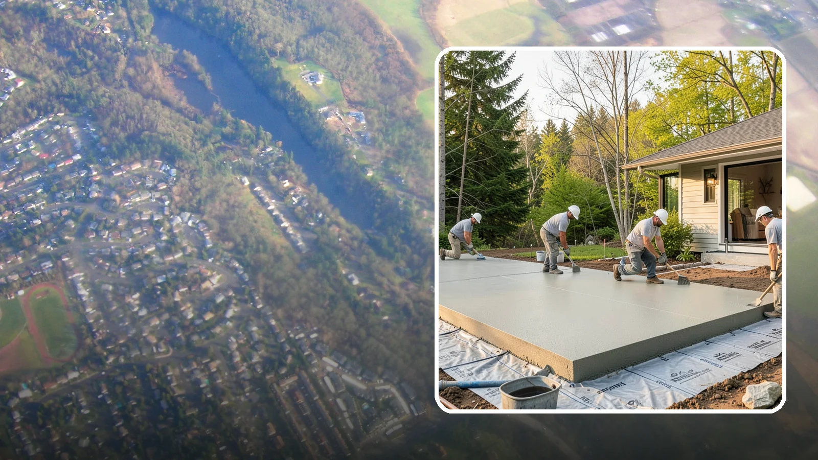 Concrete Slab Installation in Algona, King County, WA - Structural concrete slabs poured with vapor barriers and reinforcement suited to damp Northwest ground.