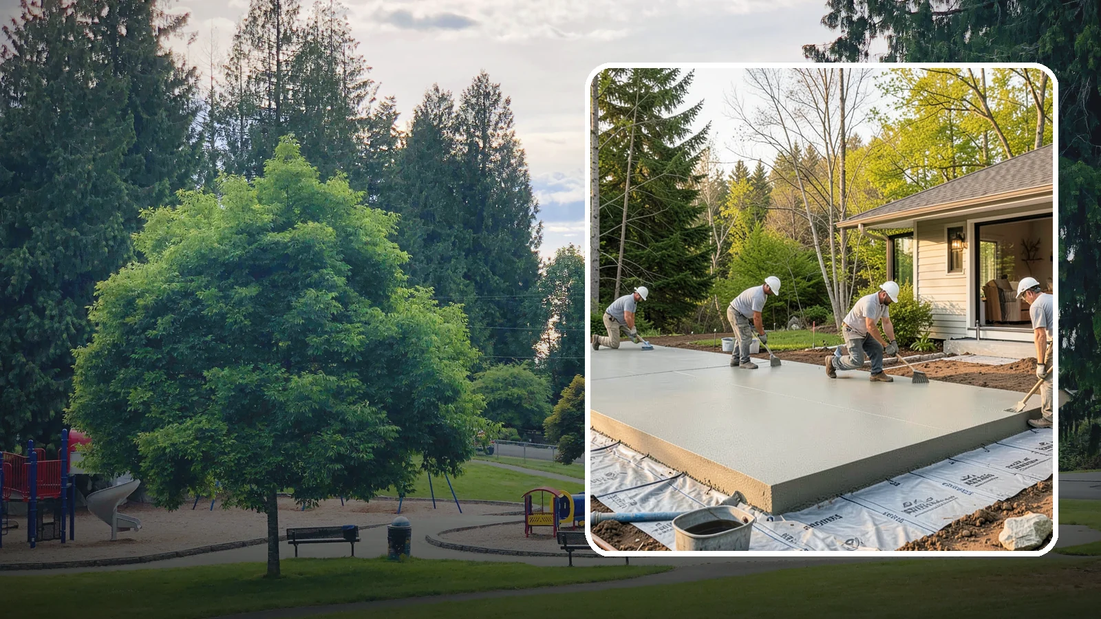 Concrete Slab Installation in Bonney Lake, Pierce County, WA - Structural concrete slabs poured with vapor barriers and reinforcement suited to damp Northwest ground.