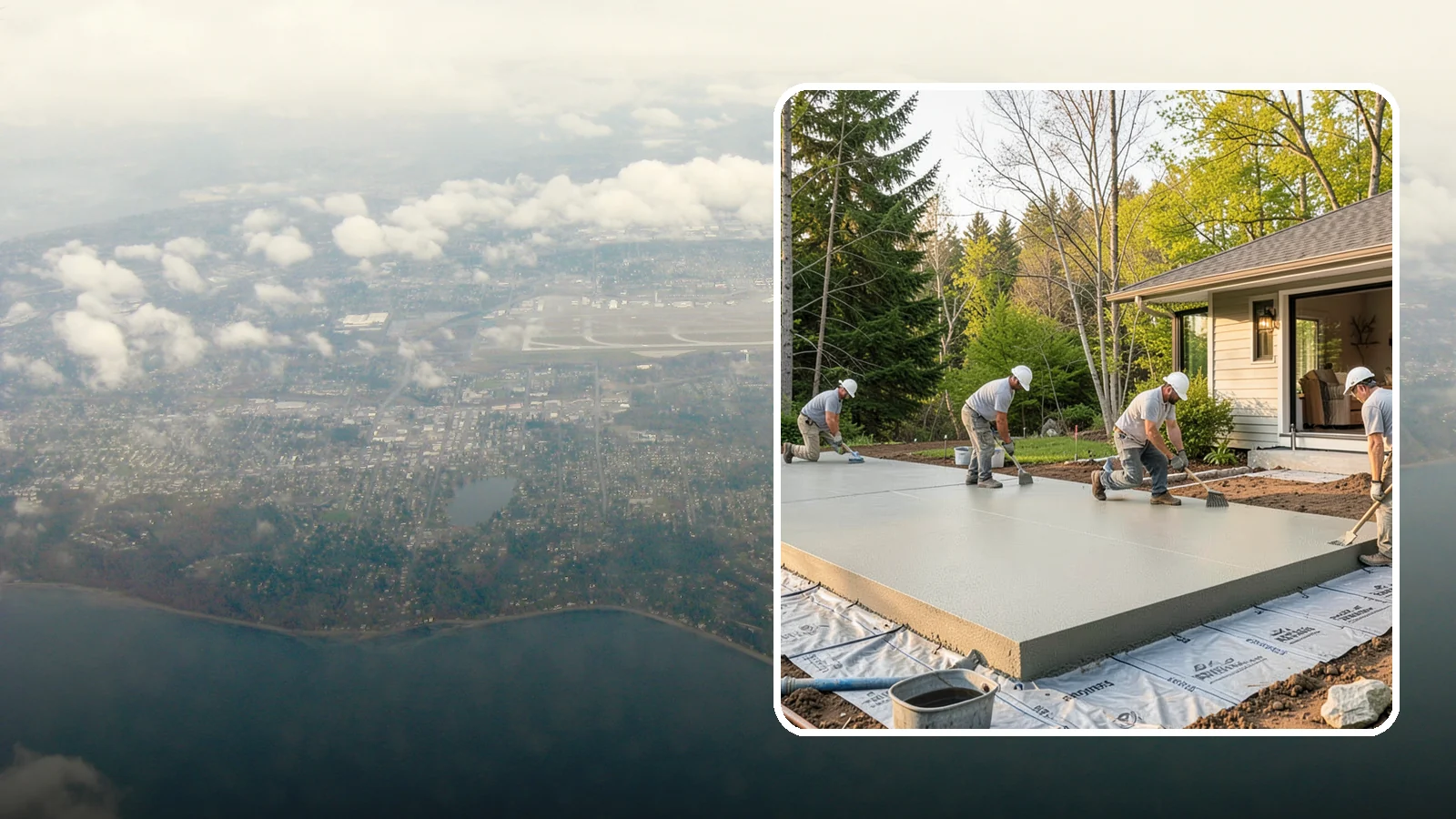 Concrete Slab Installation in Burien, King County, WA - Structural concrete slabs poured with vapor barriers and reinforcement suited to damp Northwest ground.