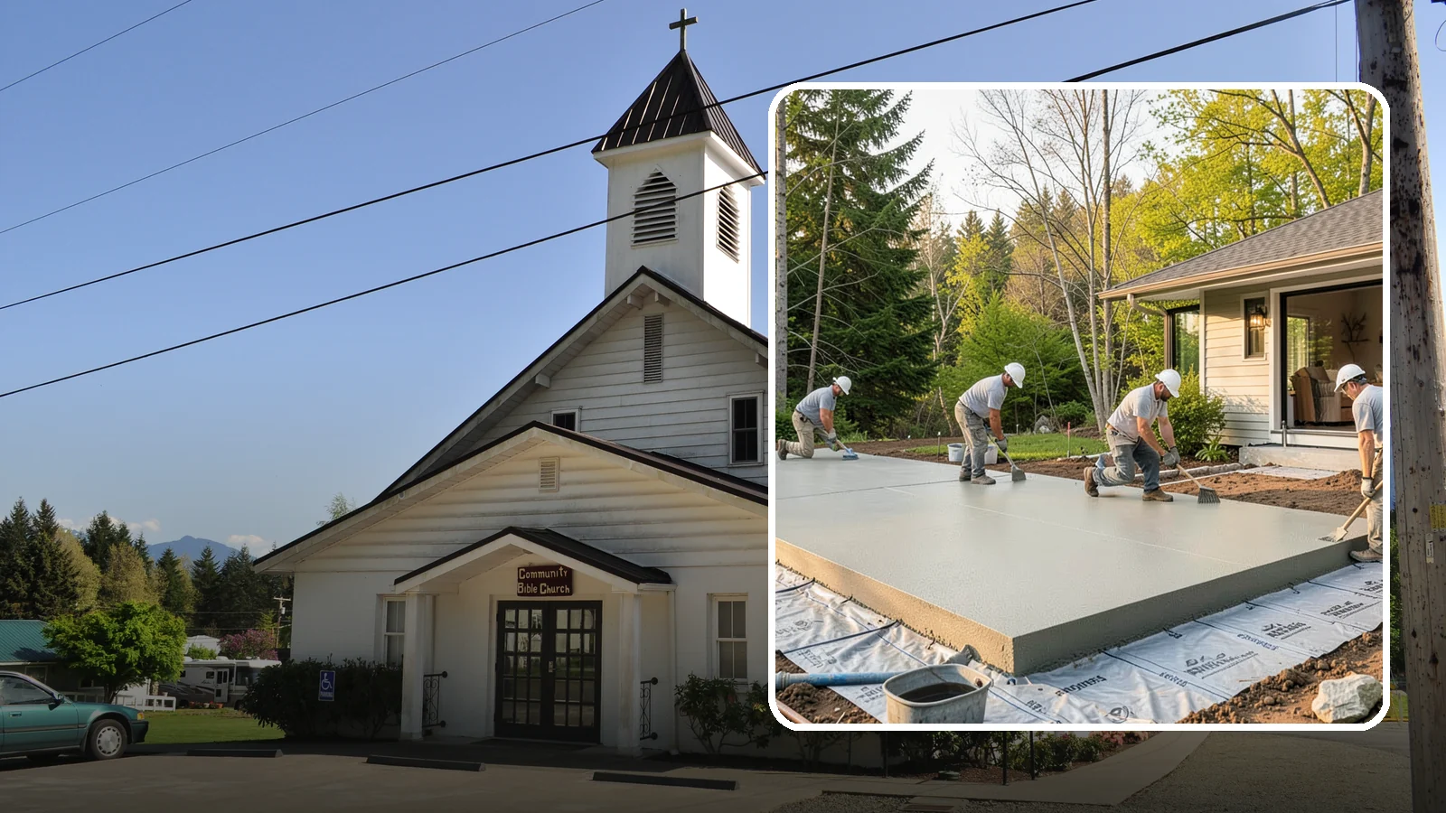 Concrete Slab Installation in Concrete, Skagit County, WA - Structural concrete slabs poured with vapor barriers and reinforcement suited to damp Northwest ground.