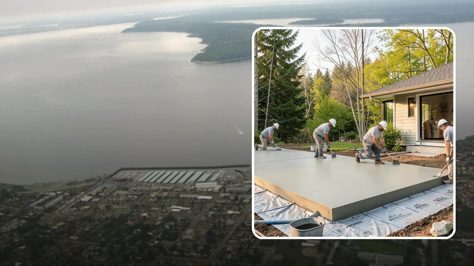 Concrete Slab Installation in Des Moines, King County, WA - Structural concrete slabs poured with vapor barriers and reinforcement suited to damp Northwest ground.
