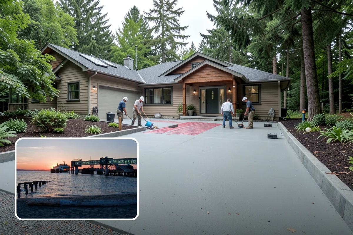 Concrete Slab Installation in Edmonds, Snohomish County, WA - Vapor barrier guards against ground moisture