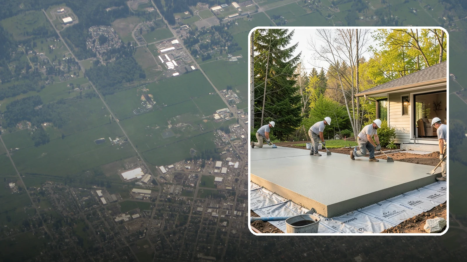 Concrete Slab Installation in Enumclaw, King County, WA - Structural concrete slabs poured with vapor barriers and reinforcement suited to damp Northwest ground.