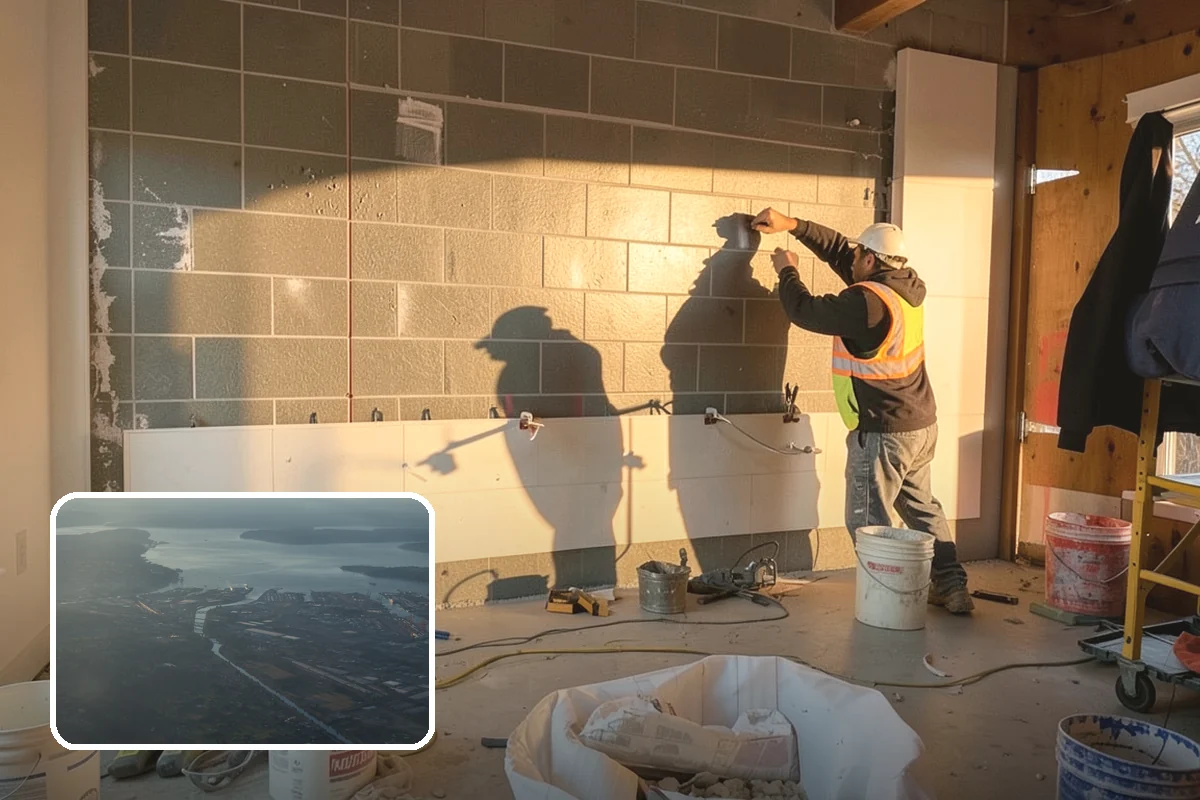 Concrete Slab Installation in Fife, Pierce County, WA - Vapor barrier guards against ground moisture
