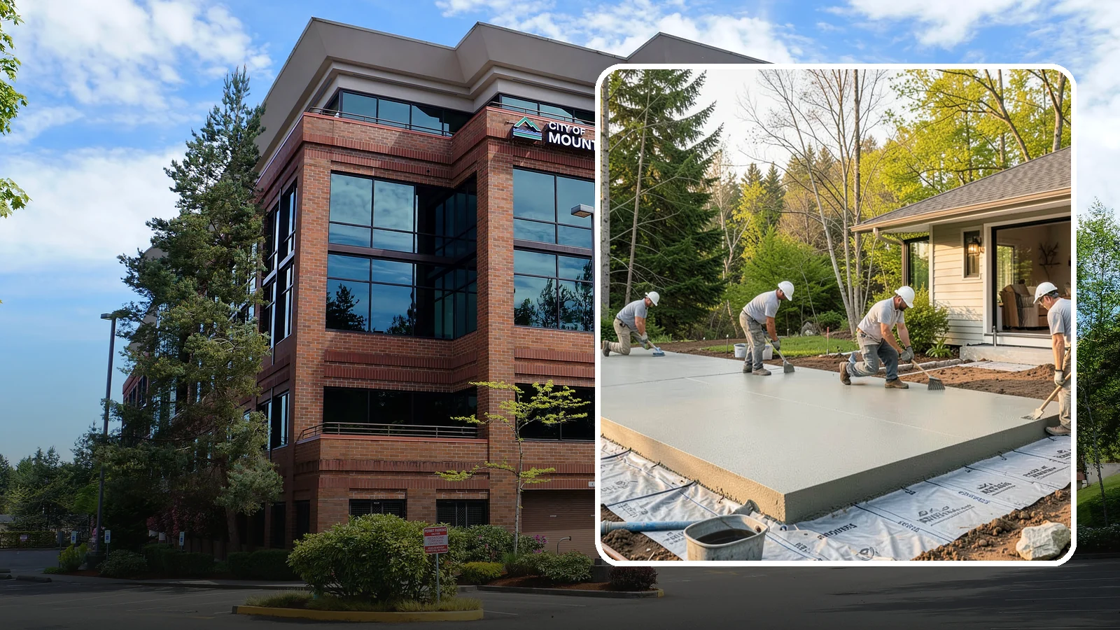 Concrete Slab Installation in Mountlake Terrace, Snohomish County, WA - Structural concrete slabs poured with vapor barriers and reinforcement suited to damp Northwest ground.