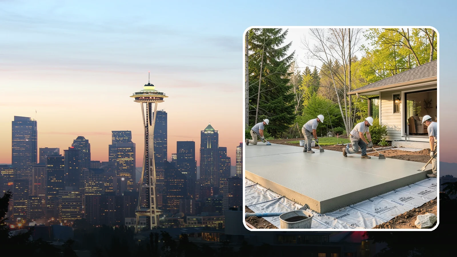 Concrete Slab Installation in Seattle, King County, WA - Structural concrete slabs poured with vapor barriers and reinforcement suited to damp Northwest ground.