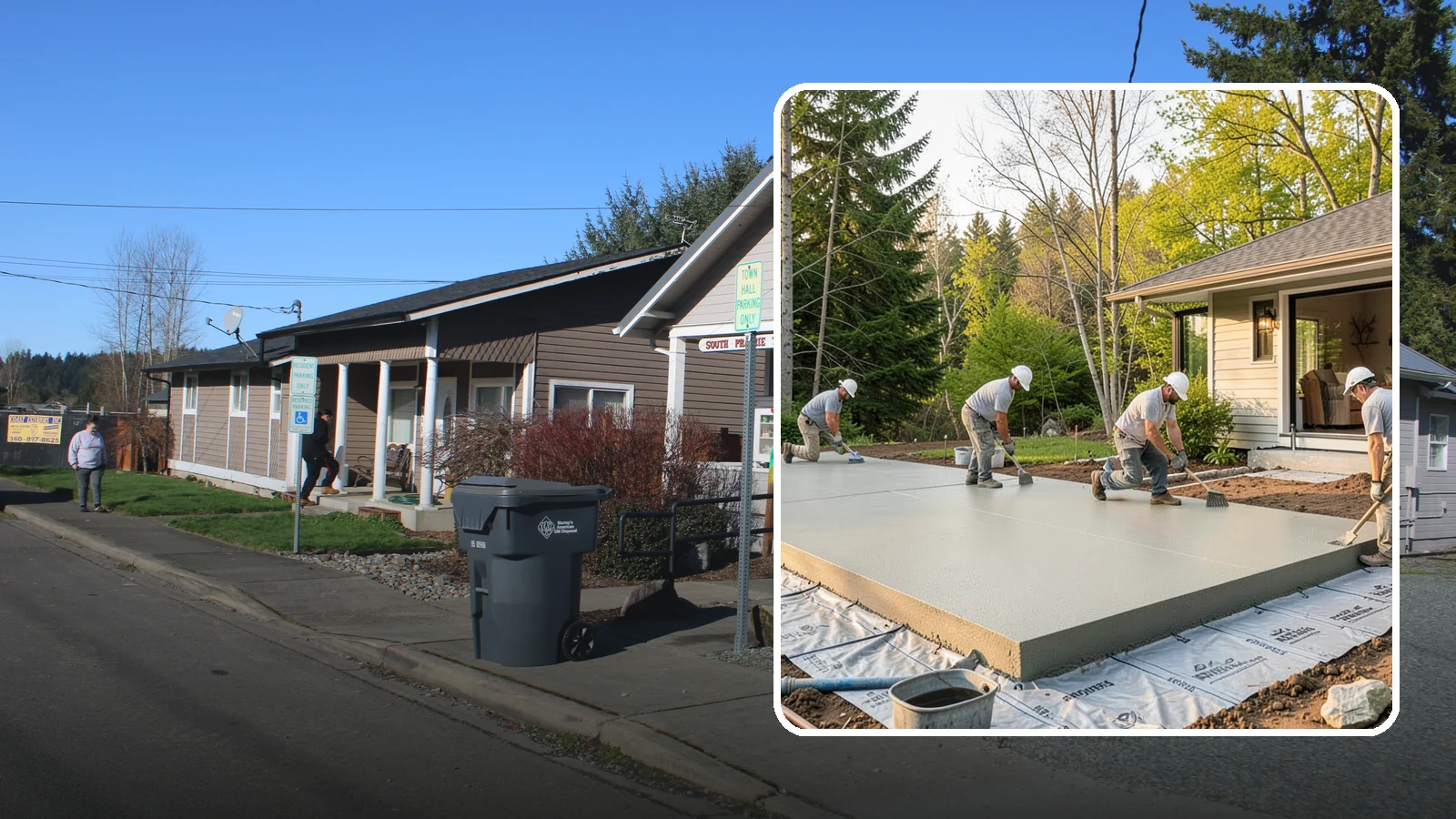 Concrete Slab Installation in South Prairie, Pierce County, WA - Structural concrete slabs poured with vapor barriers and reinforcement suited to damp Northwest ground.