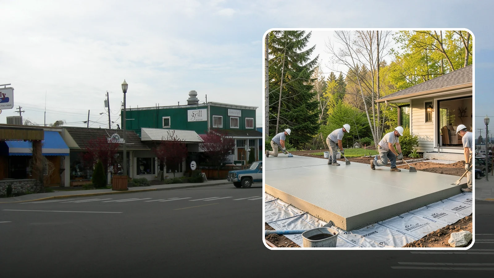 Concrete Slab Installation in Stanwood, Snohomish County, WA - Structural concrete slabs poured with vapor barriers and reinforcement suited to damp Northwest ground.