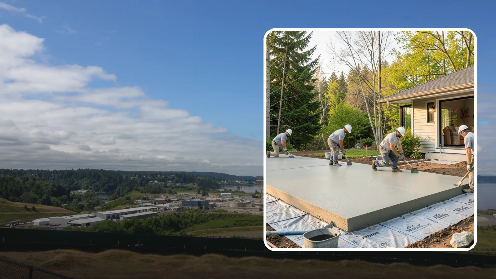Concrete Slab Installation in University Place, Pierce County, WA - Structural concrete slabs poured with vapor barriers and reinforcement suited to damp Northwest ground.