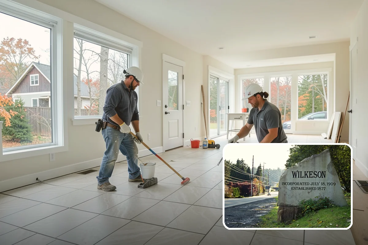 Concrete Slab Installation in Wilkeson, Pierce County, WA - Vapor barrier guards against ground moisture