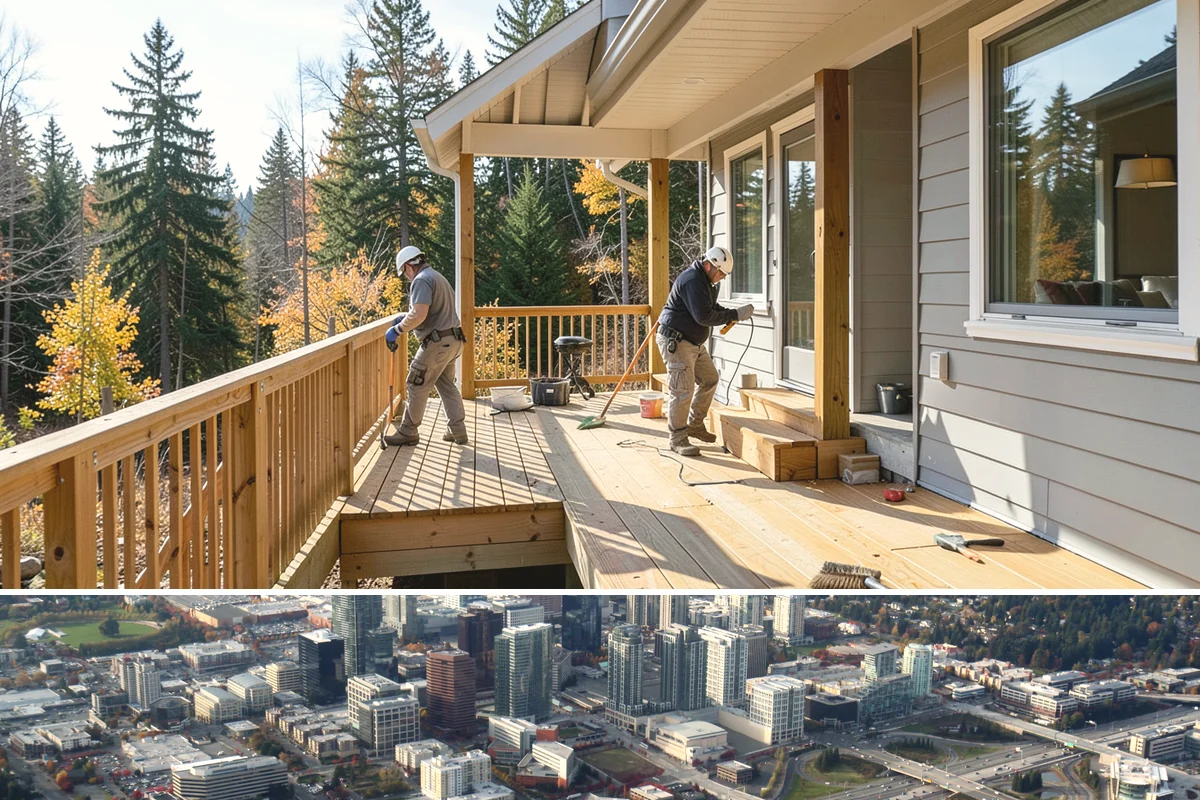 Concrete Steps Construction in Bellevue, King County, WA - Summer and early fall provide dependable curing weather for structural stairs before the wet season.