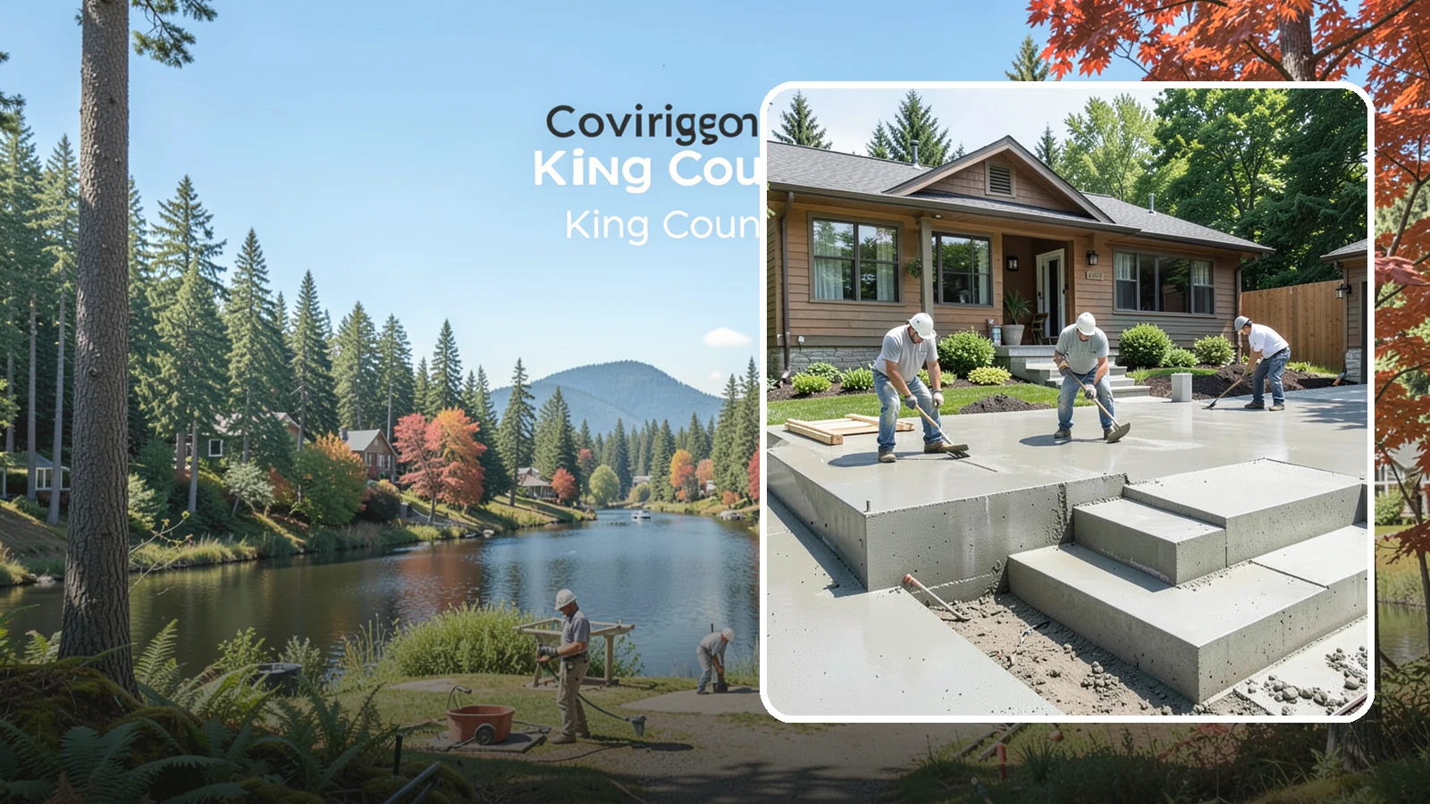 Concrete Steps Construction in Covington, King County, WA - Solid, code-height concrete steps engineered for safe footing in rain-soaked Puget Sound conditions.