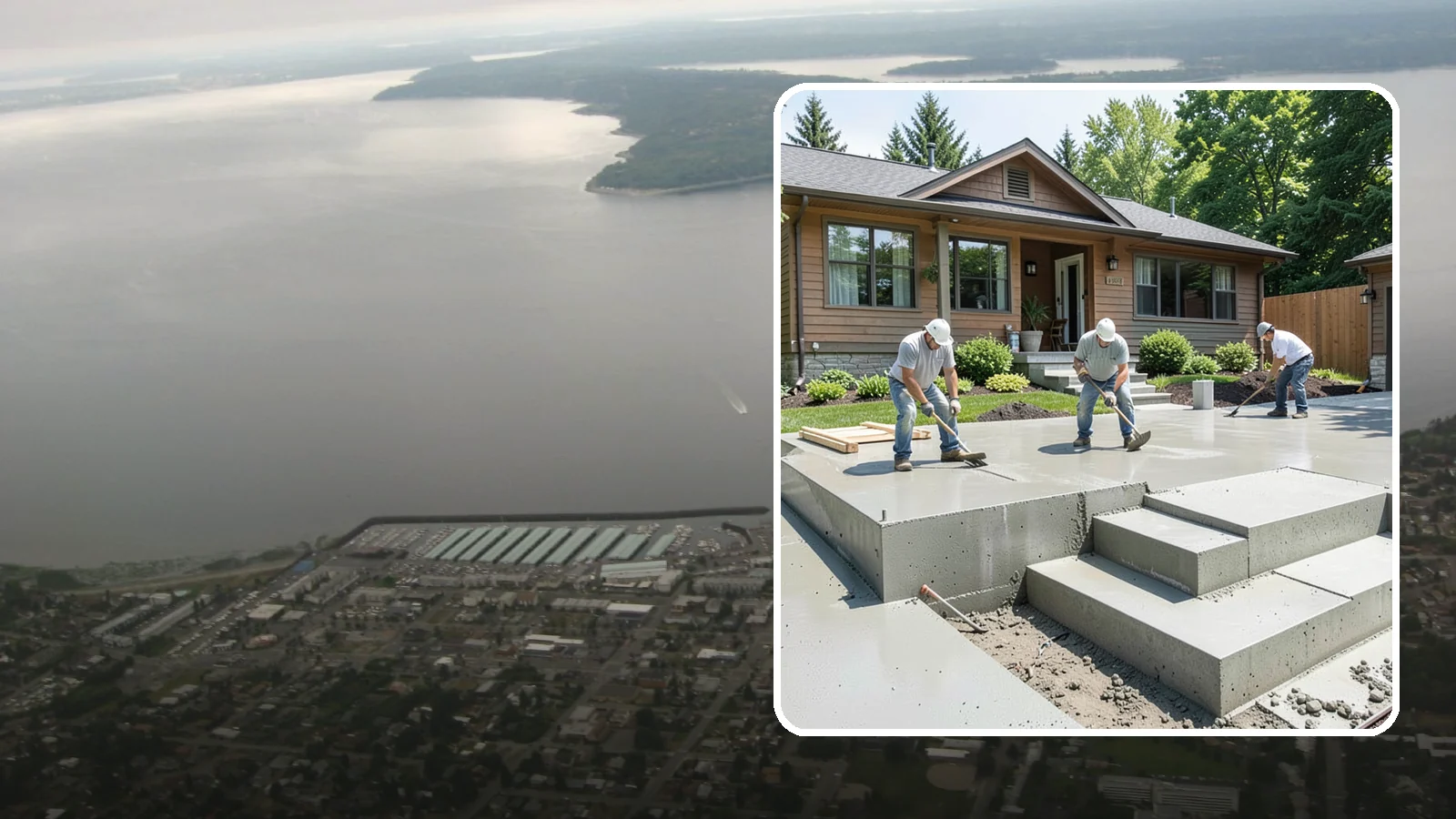 Concrete Steps Construction in Des Moines, King County, WA - Solid, code-height concrete steps engineered for safe footing in rain-soaked Puget Sound conditions.