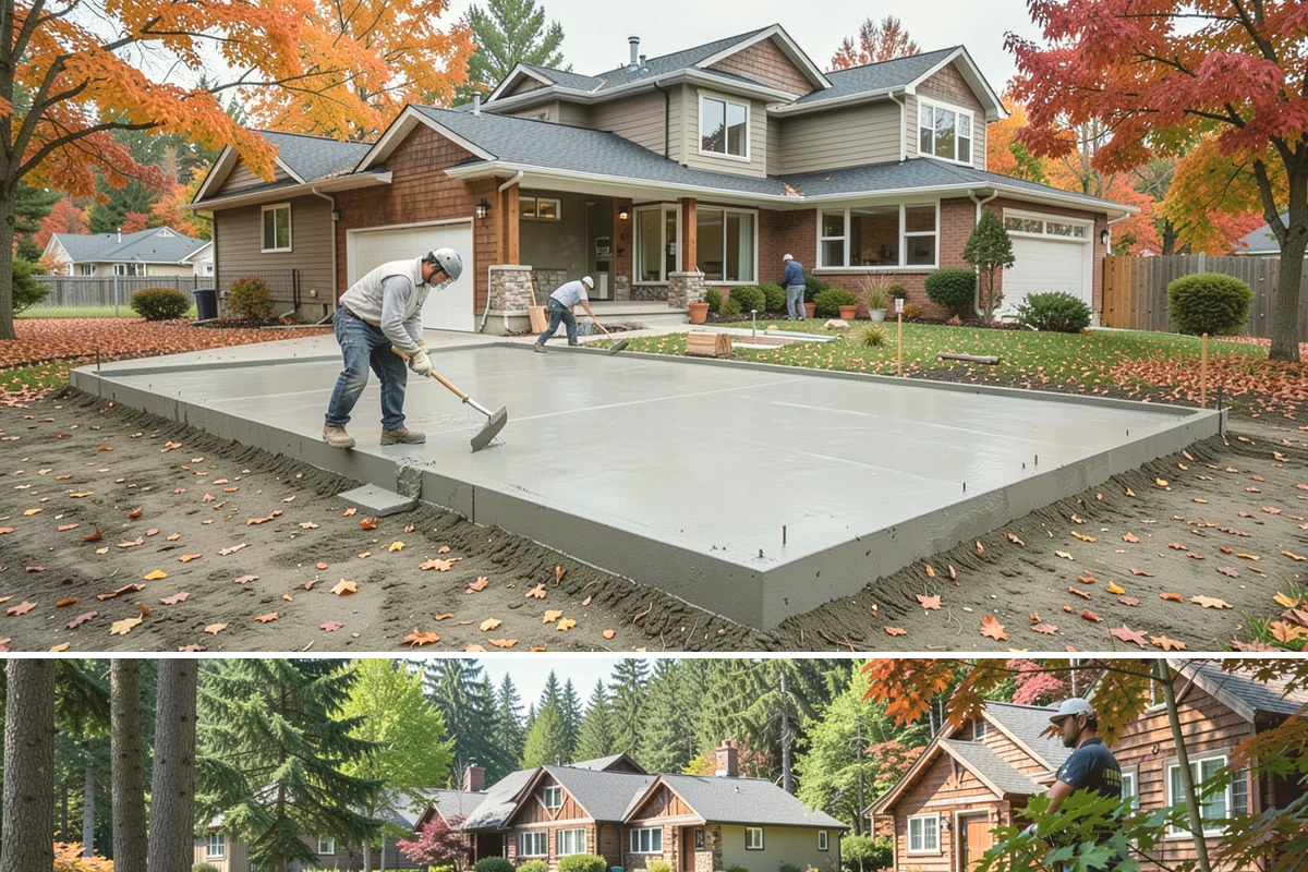 Concrete Steps Construction in Edgewood, Pierce County, WA - Summer and early fall provide dependable curing weather for structural stairs before the wet season.