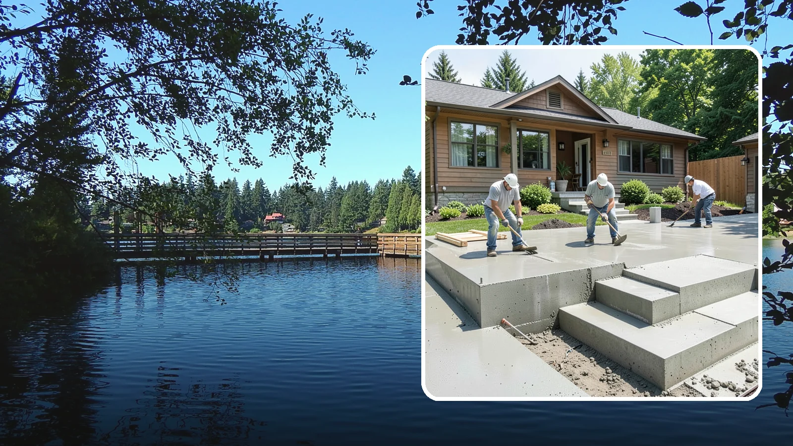 Concrete Steps Construction in Federal Way, King County, WA - Solid, code-height concrete steps engineered for safe footing in rain-soaked Puget Sound conditions.