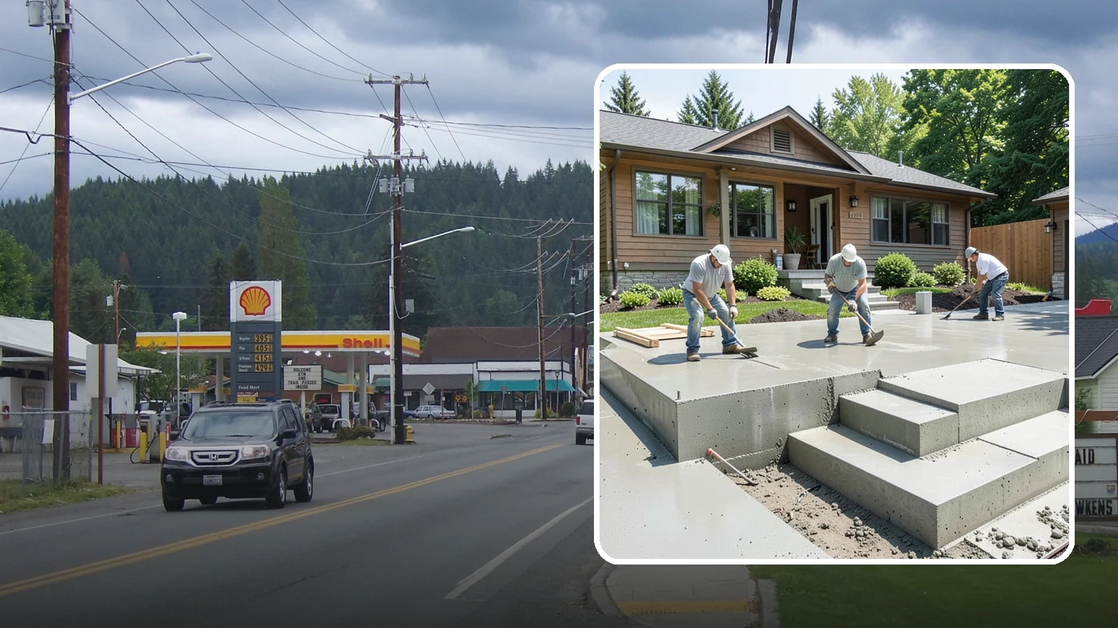 Concrete Steps Construction in Granite Falls, Snohomish County, WA - Solid, code-height concrete steps engineered for safe footing in rain-soaked Puget Sound conditions.