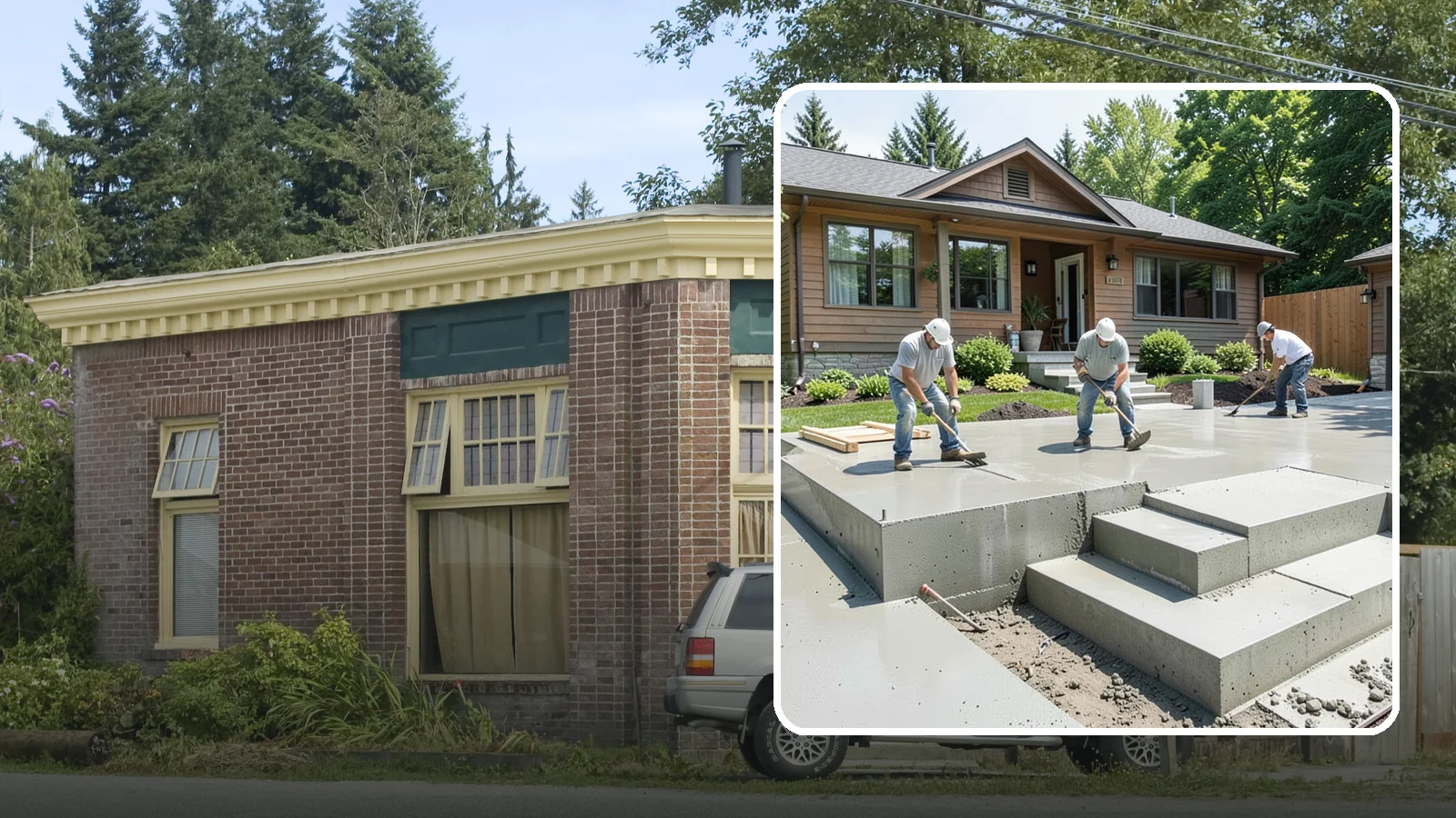 Concrete Steps Construction in Hamilton, Skagit County, WA - Solid, code-height concrete steps engineered for safe footing in rain-soaked Puget Sound conditions.