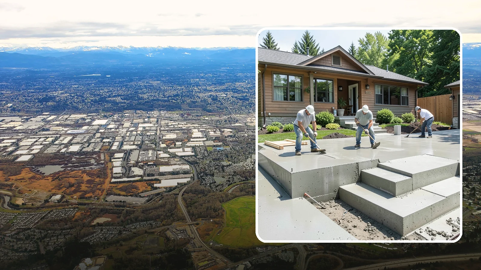 Concrete Steps Construction in Kent, King County, WA - Solid, code-height concrete steps engineered for safe footing in rain-soaked Puget Sound conditions.