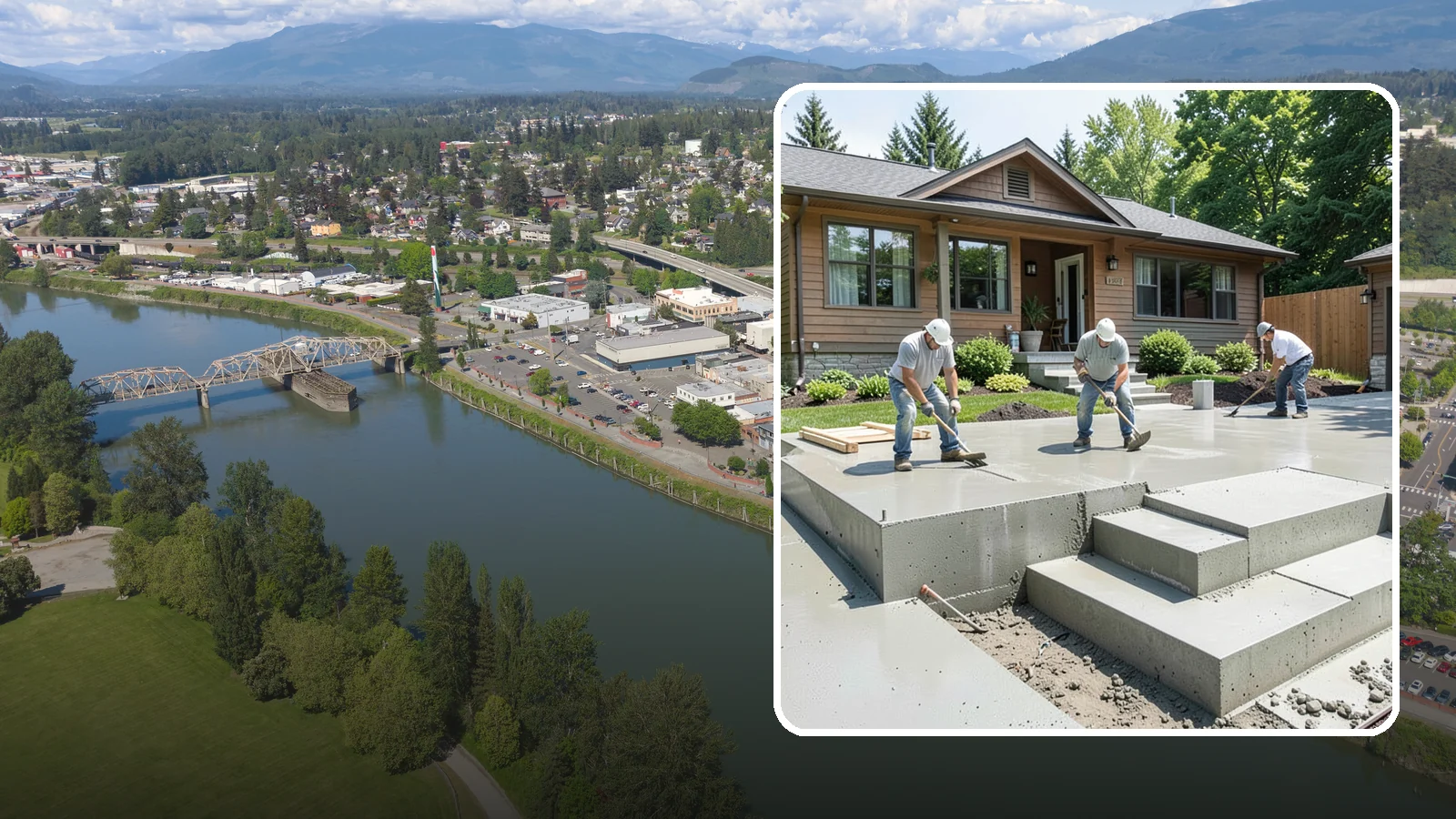 Concrete Steps Construction in Mount Vernon, Skagit County, WA - Solid, code-height concrete steps engineered for safe footing in rain-soaked Puget Sound conditions.