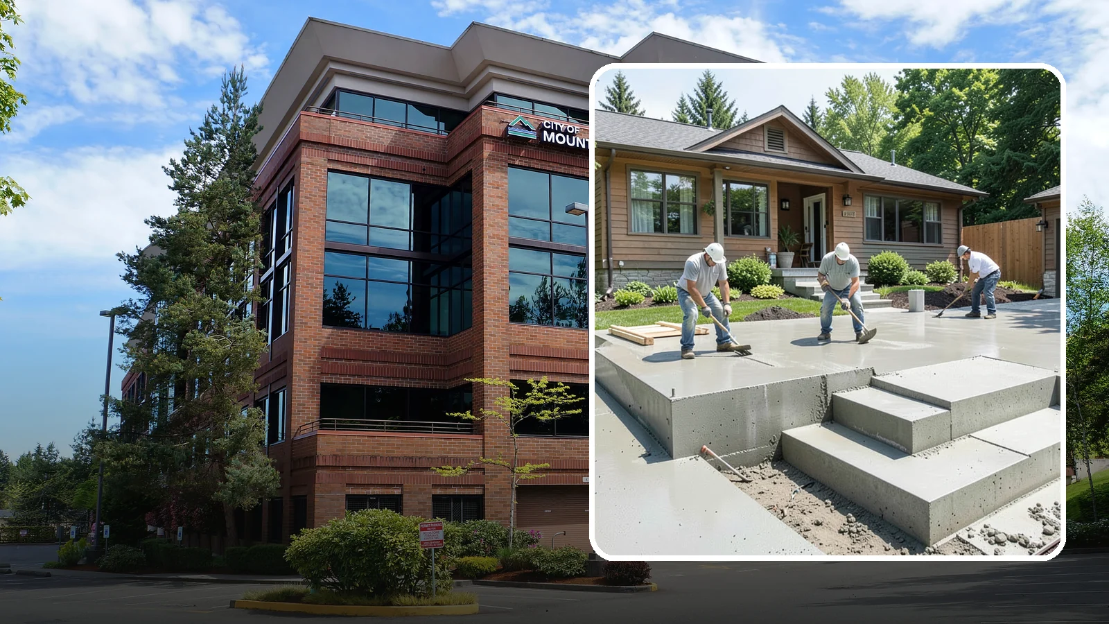 Concrete Steps Construction in Mountlake Terrace, Snohomish County, WA - Solid, code-height concrete steps engineered for safe footing in rain-soaked Puget Sound conditions.