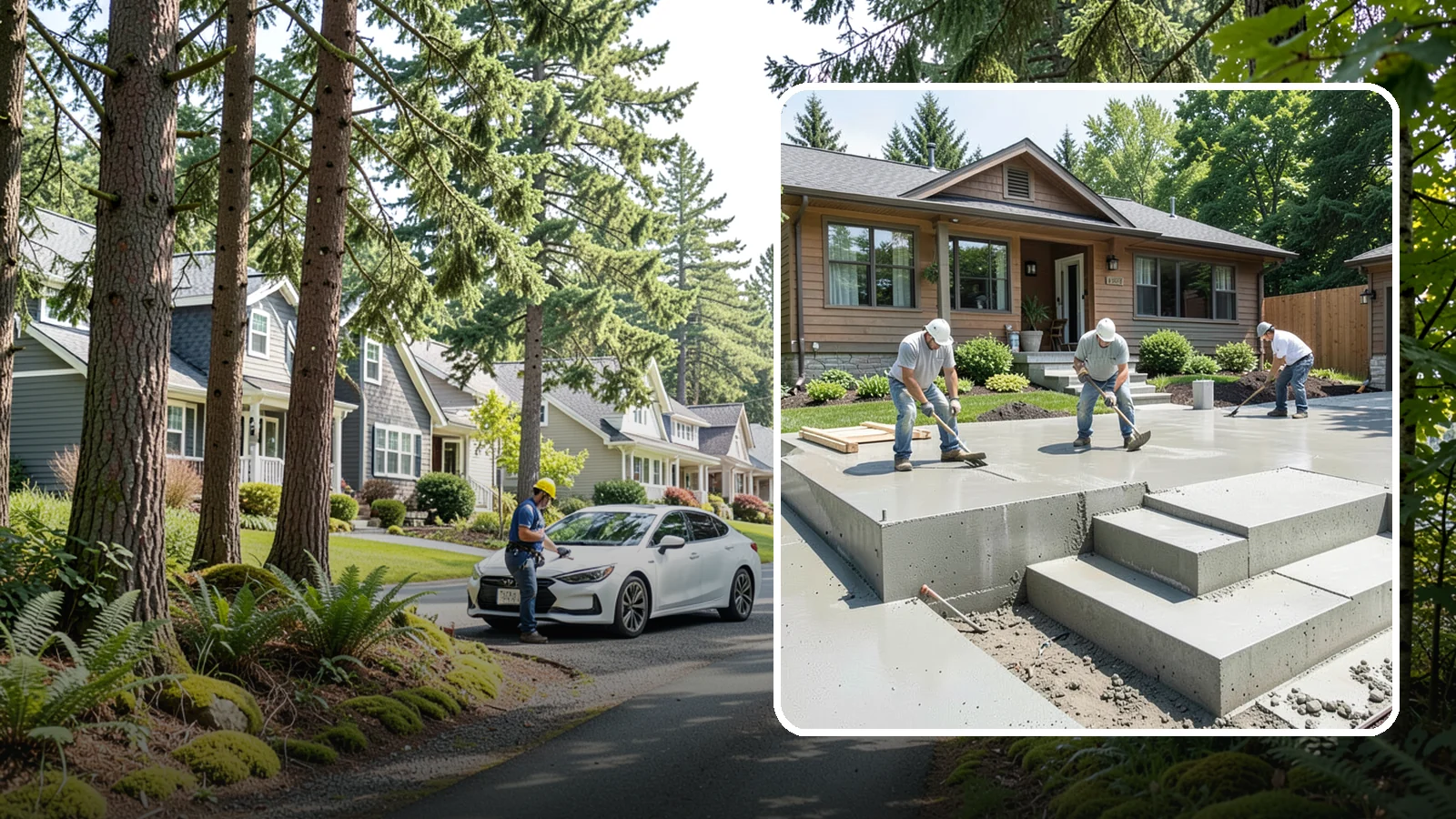 Concrete Steps Construction in Normandy Park, King County, WA - Solid, code-height concrete steps engineered for safe footing in rain-soaked Puget Sound conditions.