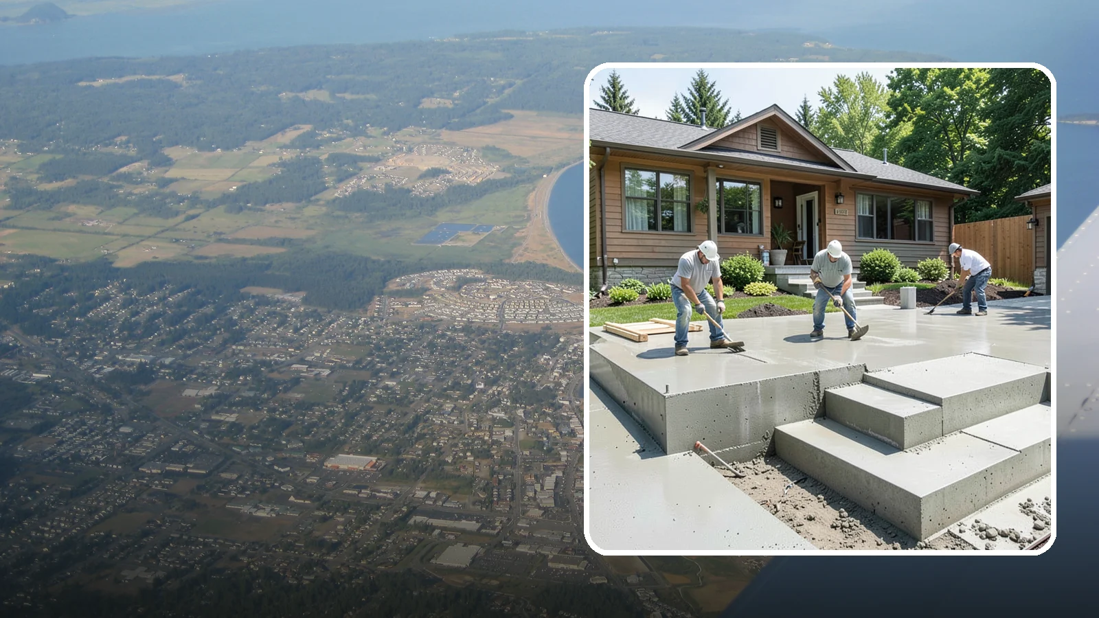 Concrete Steps Construction in Oak Harbor, Island County, WA - Solid, code-height concrete steps engineered for safe footing in rain-soaked Puget Sound conditions.