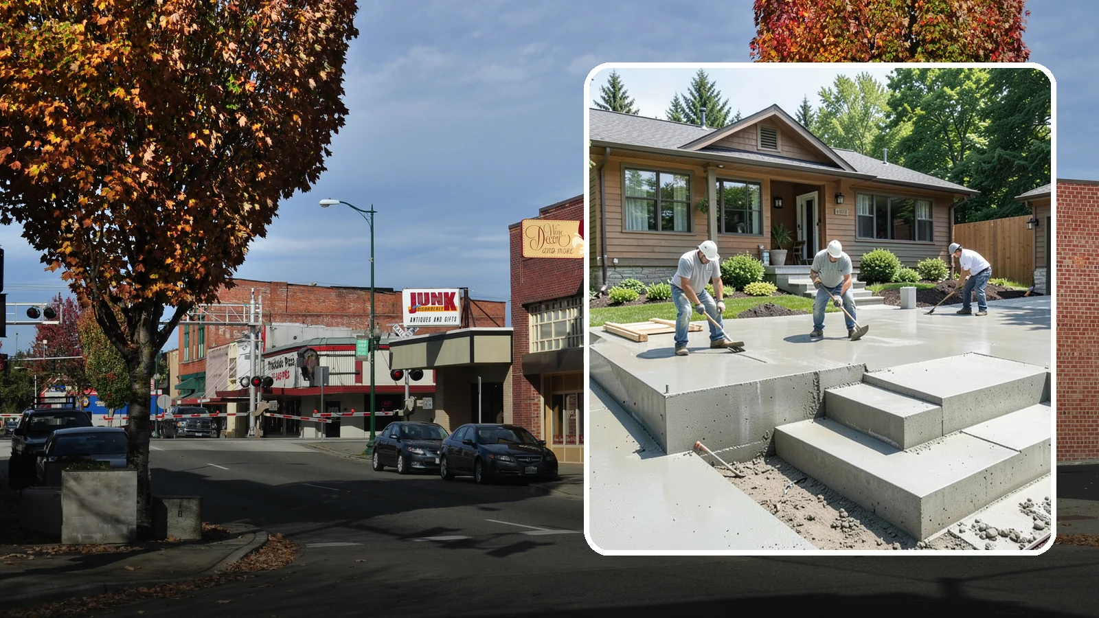Concrete Steps Construction in Puyallup, Pierce County, WA - Solid, code-height concrete steps engineered for safe footing in rain-soaked Puget Sound conditions.