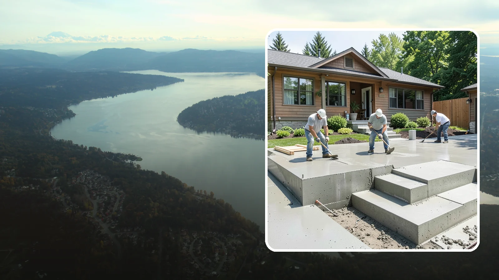 Concrete Steps Construction in Sammamish, King County, WA - Solid, code-height concrete steps engineered for safe footing in rain-soaked Puget Sound conditions.