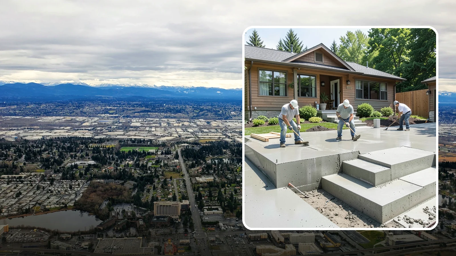 Concrete Steps Construction in SeaTac, King County, WA - Solid, code-height concrete steps engineered for safe footing in rain-soaked Puget Sound conditions.
