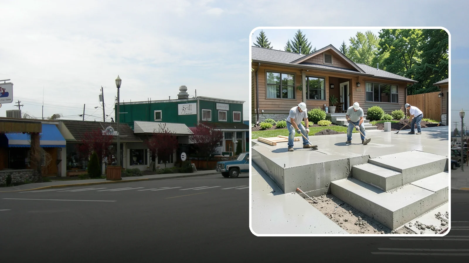 Concrete Steps Construction in Stanwood, Snohomish County, WA - Solid, code-height concrete steps engineered for safe footing in rain-soaked Puget Sound conditions.