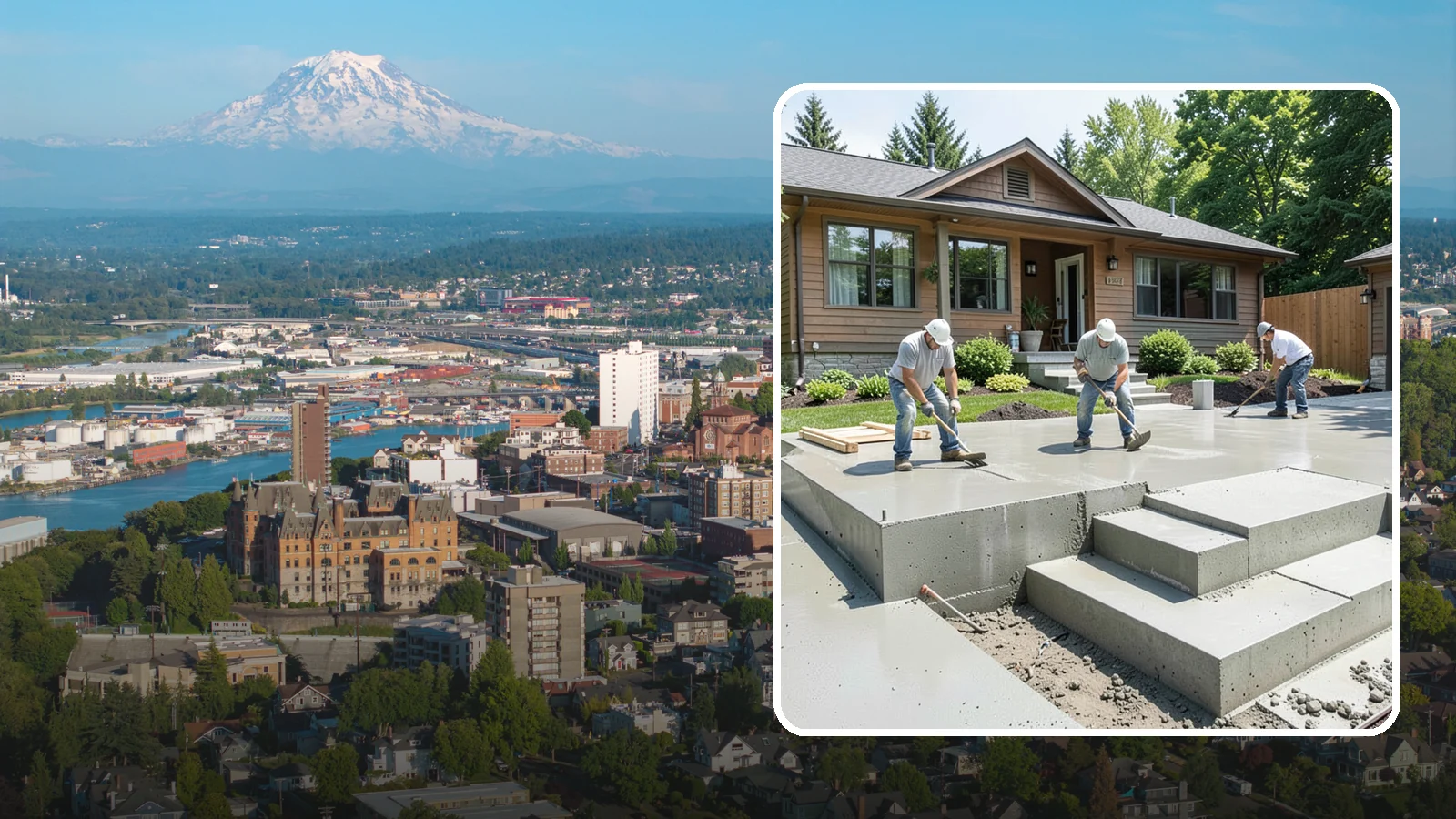 Concrete Steps Construction in Tacoma, Pierce County, WA - Solid, code-height concrete steps engineered for safe footing in rain-soaked Puget Sound conditions.