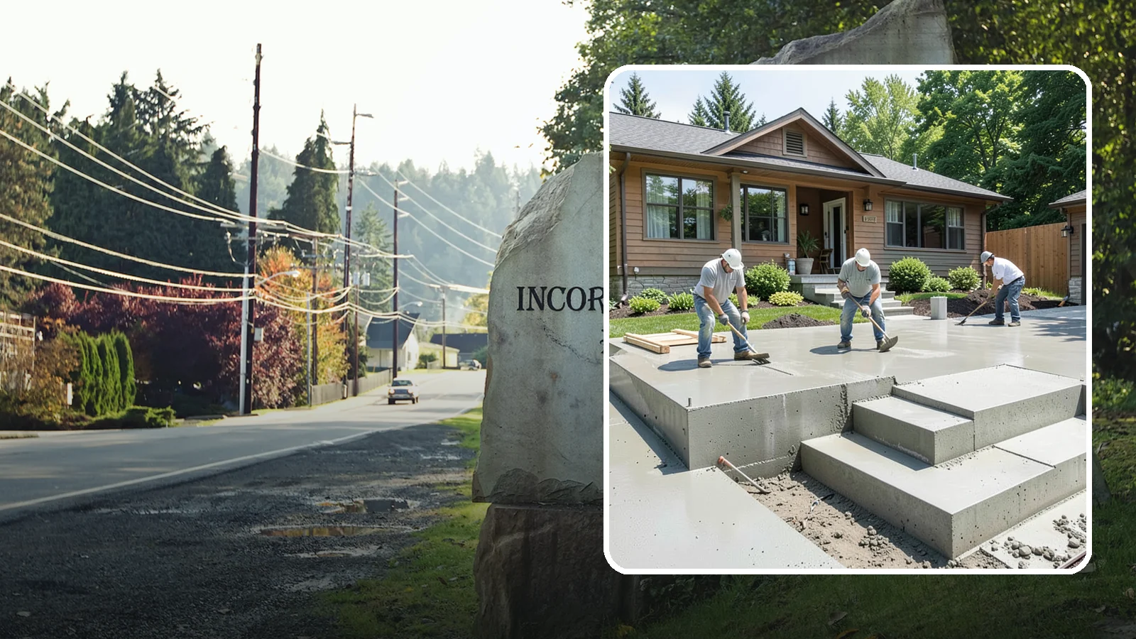 Concrete Steps Construction in Wilkeson, Pierce County, WA - Solid, code-height concrete steps engineered for safe footing in rain-soaked Puget Sound conditions.