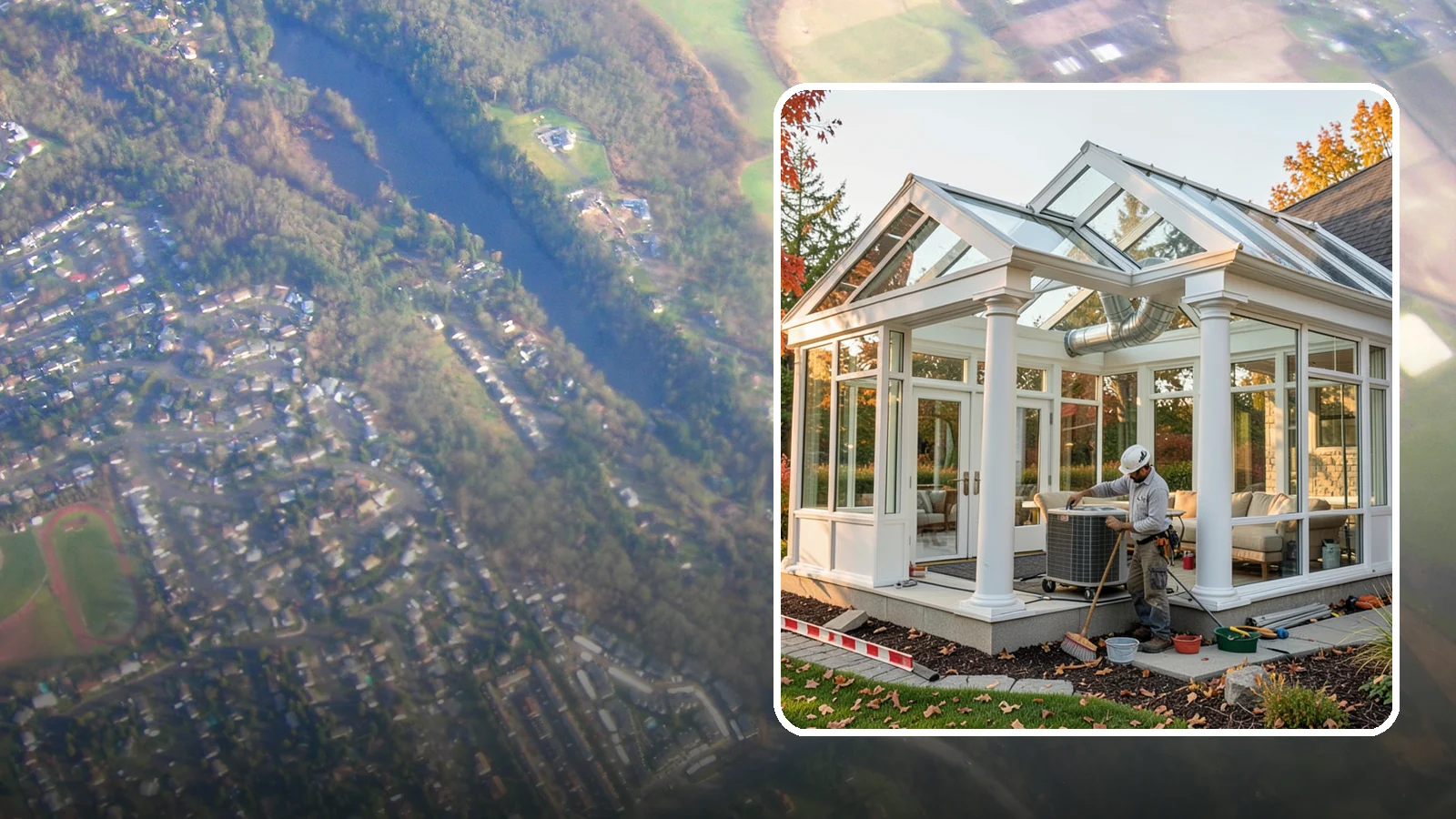Conservatory Construction in Algona, King County, WA - An elegant, classically styled glass room addition inspired by traditional garden conservatories.