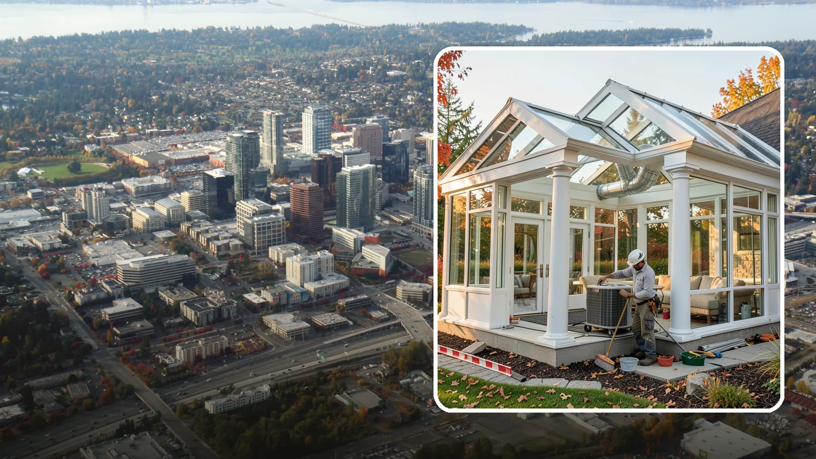 Conservatory Construction in Bellevue, King County, WA - An elegant, classically styled glass room addition inspired by traditional garden conservatories.