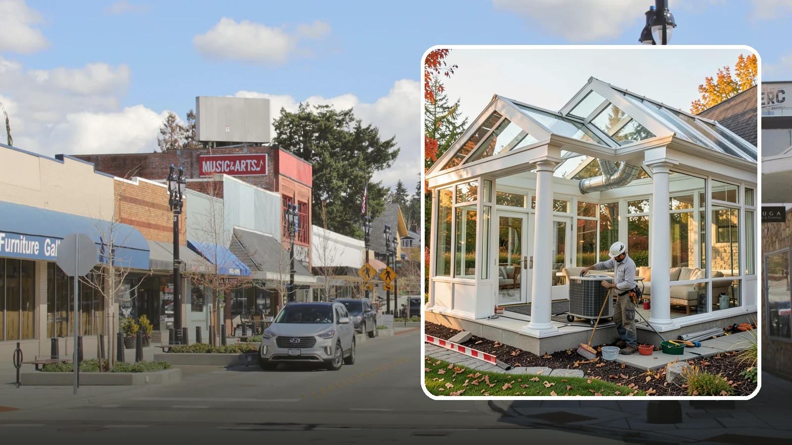 Conservatory Construction in Bothell, King County, WA - An elegant, classically styled glass room addition inspired by traditional garden conservatories.