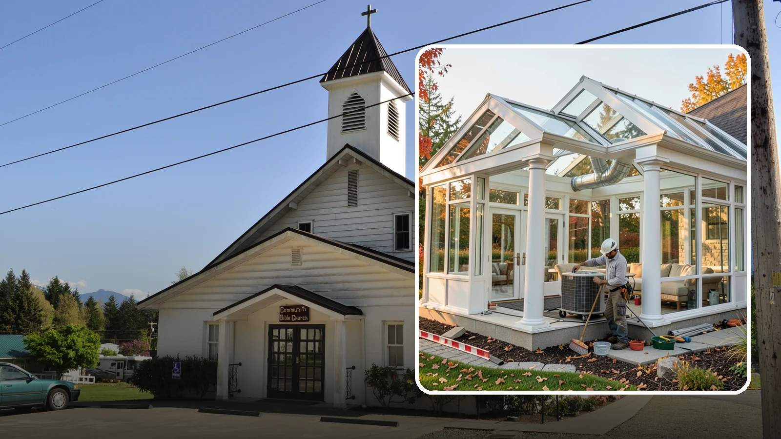Conservatory Construction in Concrete, Skagit County, WA - An elegant, classically styled glass room addition inspired by traditional garden conservatories.