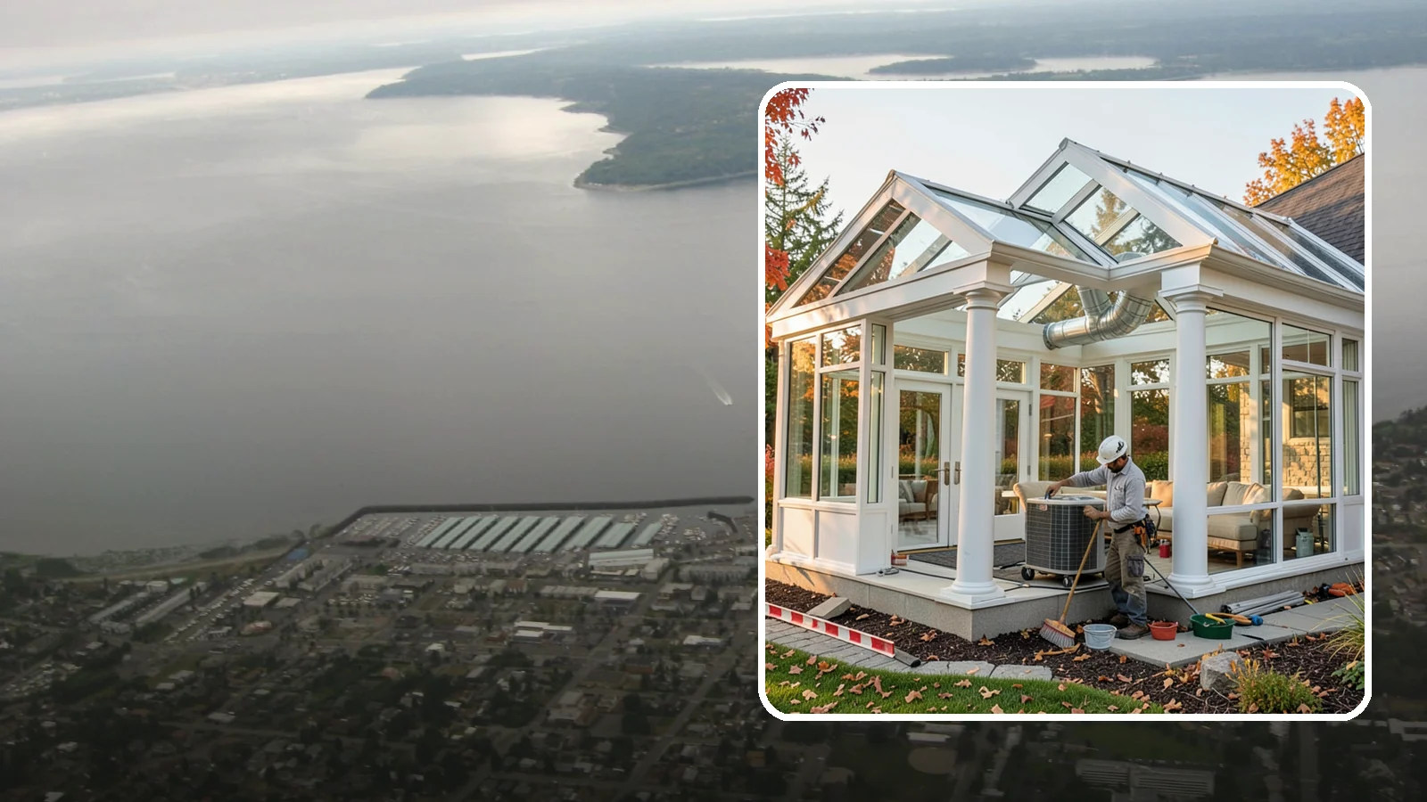 Conservatory Construction in Des Moines, King County, WA - An elegant, classically styled glass room addition inspired by traditional garden conservatories.