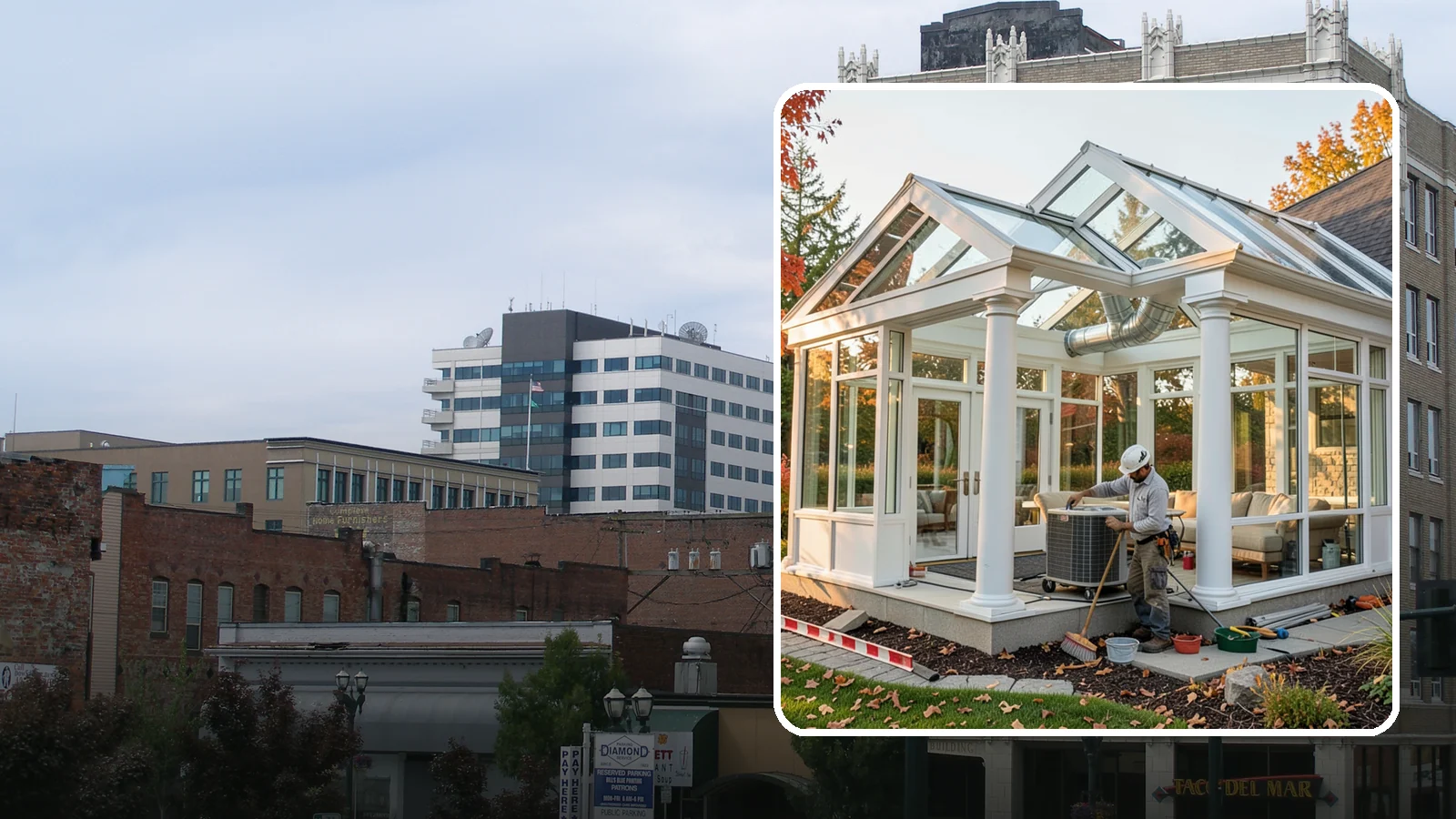 Conservatory Construction in Everett, Snohomish County, WA - An elegant, classically styled glass room addition inspired by traditional garden conservatories.
