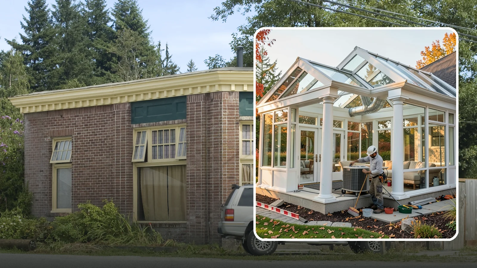 Conservatory Construction in Hamilton, Skagit County, WA - An elegant, classically styled glass room addition inspired by traditional garden conservatories.