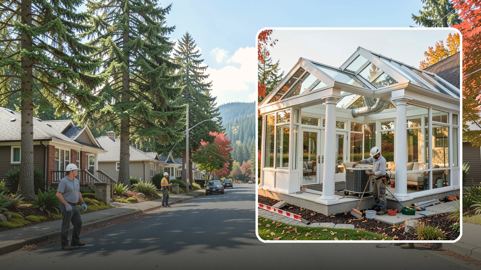 Conservatory Construction in Hunts Point, King County, WA - An elegant, classically styled glass room addition inspired by traditional garden conservatories.