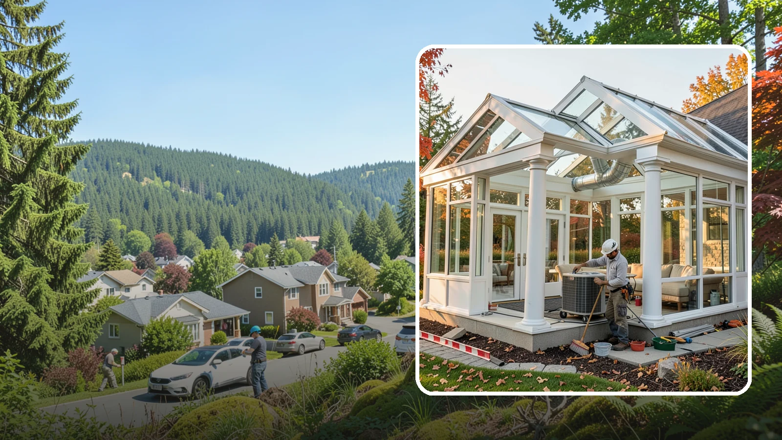 Conservatory Construction in Index, Snohomish County, WA - An elegant, classically styled glass room addition inspired by traditional garden conservatories.